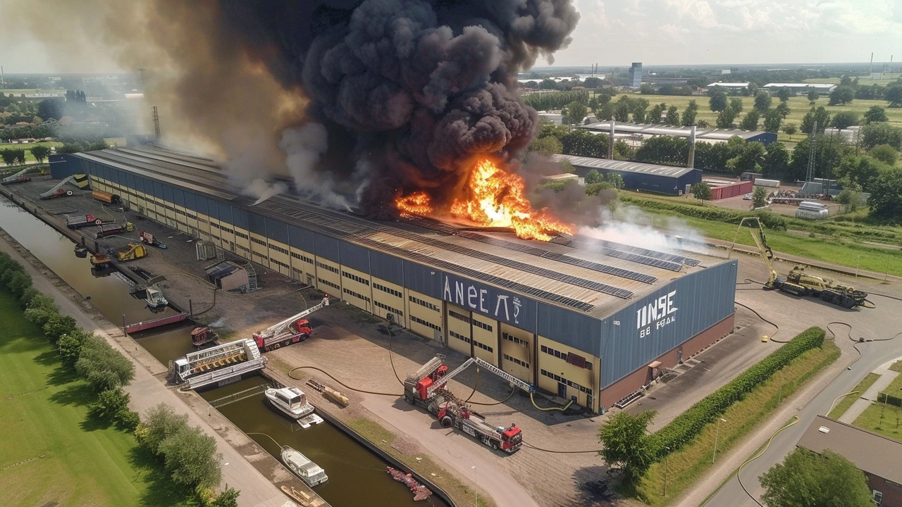 Grote brand verwoest AluShip in industrieel gebied Groot Verlaat in Steenwijk